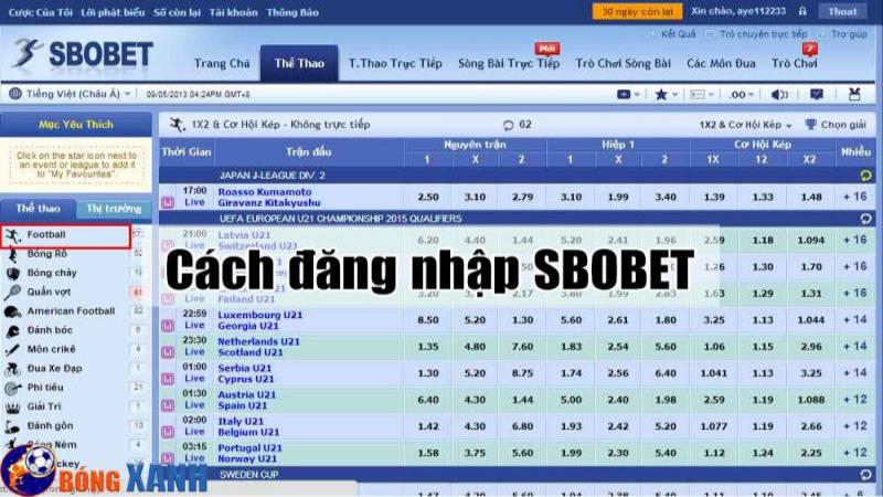 Hướng dẫn cách đăng nhập Sbobet theo web và app
